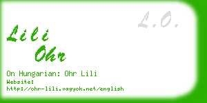 lili ohr business card